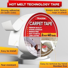 Carpet Binding Tape Double Sided – 2 In / 120 Ft (40 Yards) Tape Grippers for…