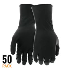 X-Large Black 8-Mil Thick 100% Nitrile Disposable Work Gloves with Textured Grip