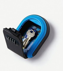 Blue Frosted ABS Plastic Indoor and Outdoor Wall Mounted Key Storage Key Box