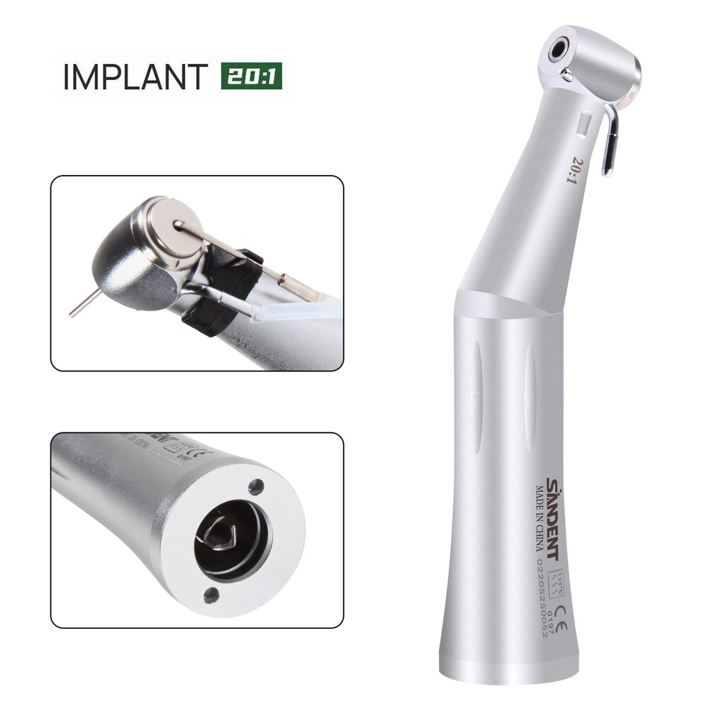 SANDENT 20:1 Push Low Speed Handpiece/LED Contra Angle For Dental Implants