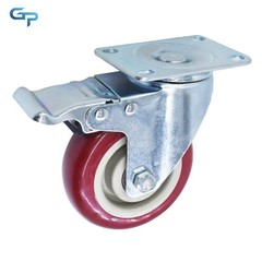 4 Pcs 4 Inch Caster Wheels Locking Casters With Brake Swivel Plate Castors