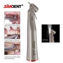 Dental Optic Fiber LED 1:4.2 Increasing Handpiece 45°Angle Head External Channel