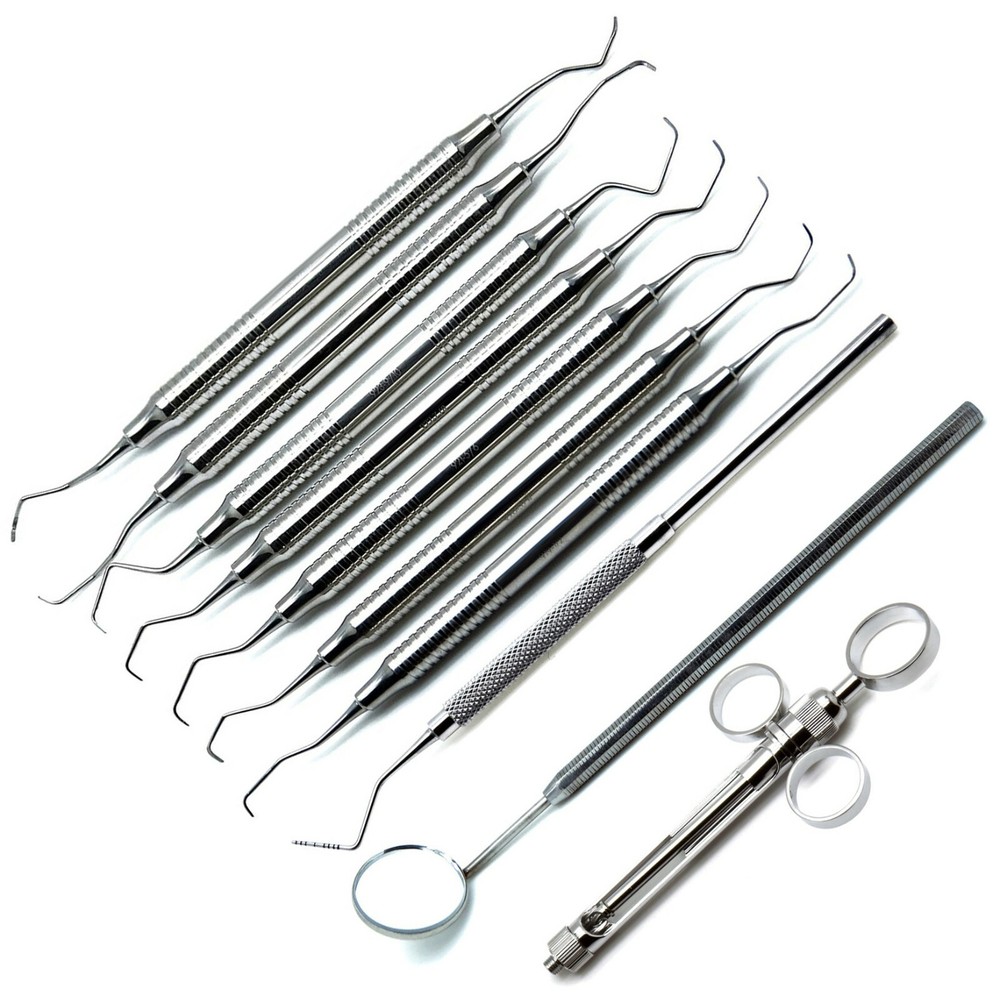 Scaling & Root Planning Set of 10 Dental Premium Instruments New Tray Setup