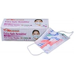 ULTRA 3-IN-1 SENSITIVE EAR-LOOP MASK – MULTI-COLOR, 50/BX. ASTM LEVEL 2 -VALUMAX