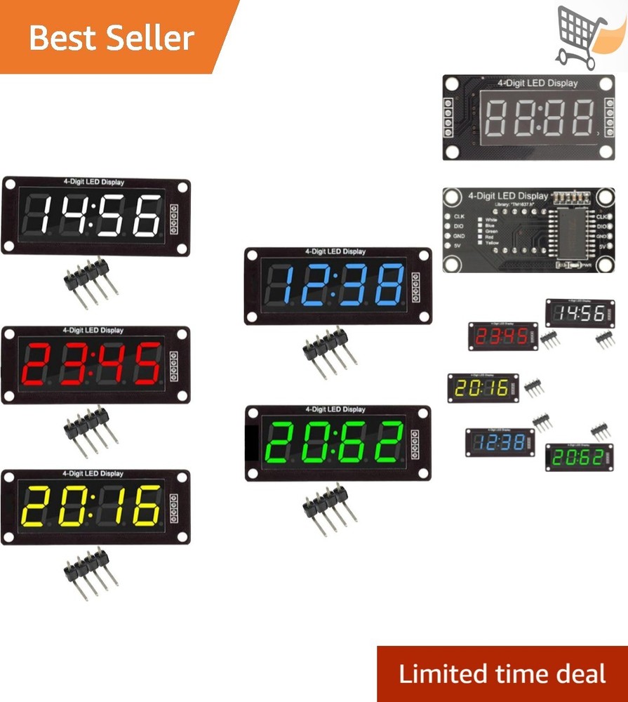 Digital LED Display Module 4 Digit 7 Segment 5 Color TM1637 Compatible for Pr…