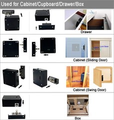 RFID Lock Electronic Cabinet Lock, Hidden DIY with USB 1 Pack, Black