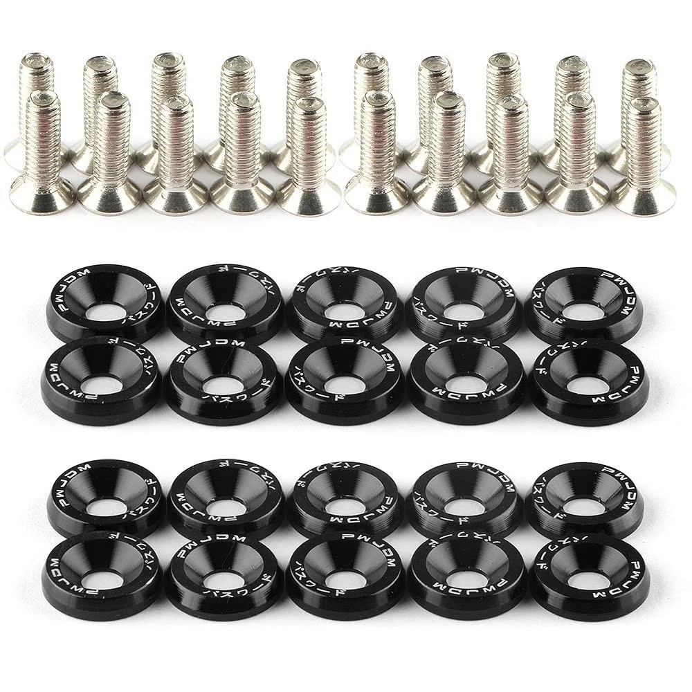 20Pcs/Set Bumper Fender Washers Engine Bay Dress Up Bolts Fasteners M6 JDM Fende