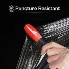 Black Hand Plastic Stretch Wrap 18″ x 1000′ x 120 Ga Packing Material Film 4 Rls