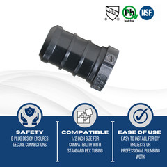 200 PIECES 1/2″ PEX PLUG POLY ALLOY LEAD FREE CRIMP PLASTIC FITTINGS – NSF, CUPC