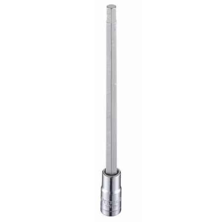 Westward 54Tm24 1/4 In Drive Hex Socket Bit Metric 6 Mm Tip, 4 3/4 In L