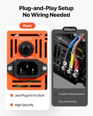 VEVOR 1500W Sump Pump Battery Backup System LCD Pure Sine Wave Power Inverter