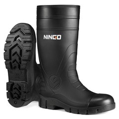 NINGO Men Steel Toe Waterproof Rain Boot Puncture & Slip Resistant Mud Work Boot