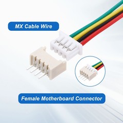 10 Pcs MX 1.25mm 4 Pin Single Head Male Connector Plug with 28 AWG 150mm Wire