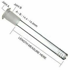 Glass on Glass Downstem Classic Low Profile 18mm Male to 14mm Female 3″-7″