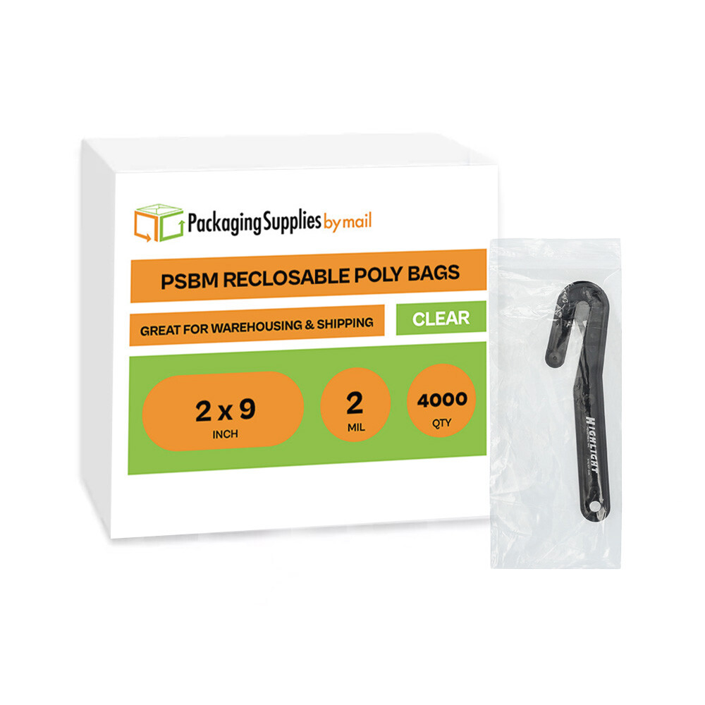 4000 ZIP SEAL BAGS 2″ x 9″ CLEAR 2 MIL PLASTIC RECLOSABLE TOP LOCK MINI BAGGIES
