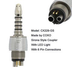 YBB COXO Dental Quick Coupler 2 4 Hole 6 Pin LED for KAV MULTIflex NSK Sirona