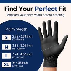 Supmedic Disposable Nitrile Gloves, Chemical X-Large, X-large (Black)