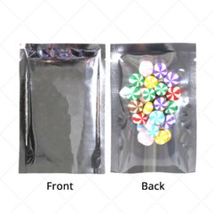 Multiple Colors & Sizes Clear Front Glossy Back Foil Mylar Open Top Pouch Bag