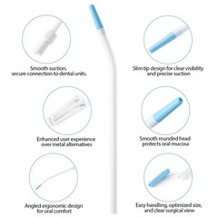 25XDental Surgical Aspirator Suction Tips Disposable Saliva Ejector Suction Tube