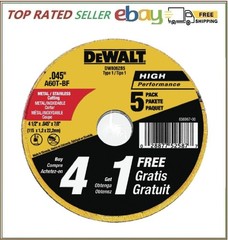 DEWALT 4 1/2 Cut Off Wheel Angle Grinder Cutting Disc 5 Pack Aluminum Oxide