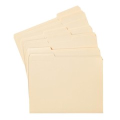 Heavyweight File Folders 1/3 Cut Manila Letter Size 25 Pack Organization Office