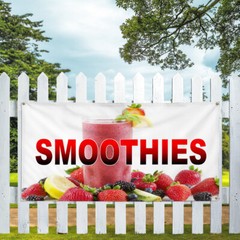 Vinyl Banner Multiple Sizes Smoothies with Background Restaurant & Food Outdoor