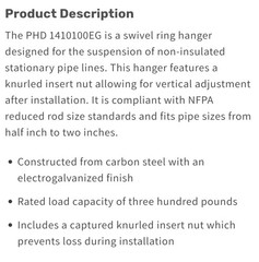 1″ FIRE PROTECTION SWIVEL RING HANGER ( ONLY SALE BOX OF 100 PCS) SHIPS SAME DAY