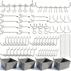 Corrosion-Resistant Pegboard Hooks Set – 80 Pieces for Kitchen & Garage Use