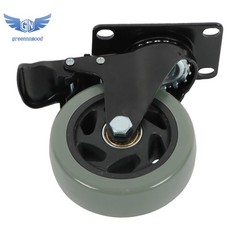4Pcs Heavy Duty Polyurethane Casters 360 Rotation 4-Inch WIth Brake Grey Durable