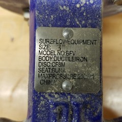 Sure Flow BFV 3″ Butterfly Valve, Ductileiron Body, CF8M Disc, 200PSI Max – USED