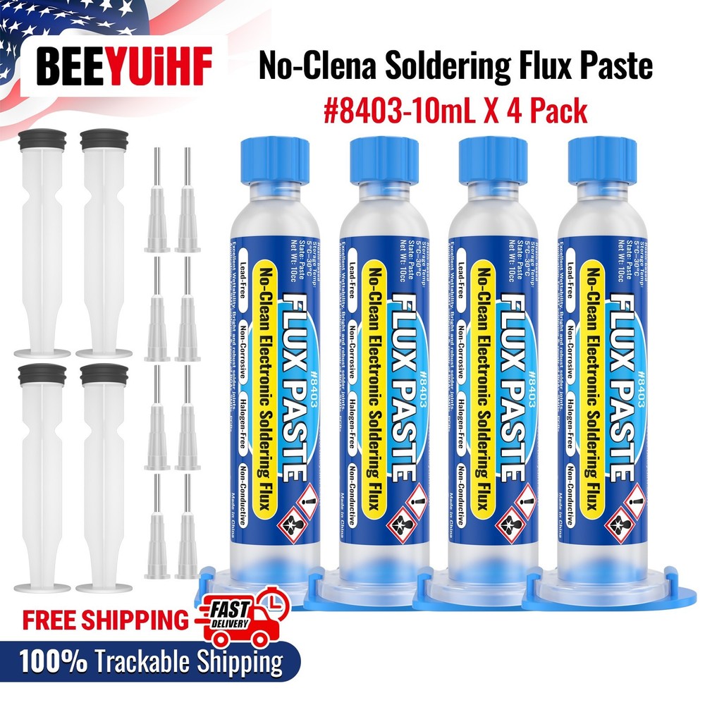 BEEYUIHF No Clean ROSIN Solder Flux Paste RMA Flux for Electronics 4PCS x 10mL