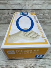 MEDLINE FITGUARD ES Stretch Vinyl Exam Gloves *1 Box* Size: MEDIUM *Manf: 10/21*