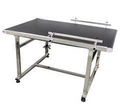 59×35.4″PVC Conveyor System w/Double Guardrails 55-66Lbs Load Packing Equipment