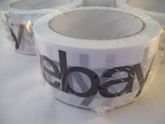 eBay Branded Logo Packing Tape 2″ x 75 Yds 4 Rolls NEW Black & White BOPP Strong