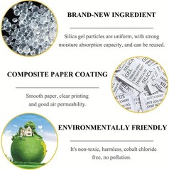 (1gm / 50 packets) Silica Gel Pouches for Room Kitchen Wardrobe Cupboard car