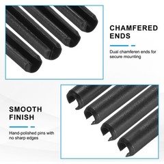 120Pcs Roll Pins 7/50 Inch(3.5mm) Dia. 3/10 Inch(8mm) Length, Black