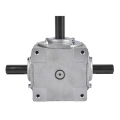 40 HP Right Angle Bevel Gearbox 3 Keyed Shafts 1:1 Ratio CW to CW CCW 1800 RPM