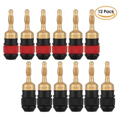 WGGE WG-008 24K Gold Safety Connector Banana Plugs (6 Pairs) (12 plugs )