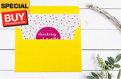 A7 Colored Invitation Envelopes – 5 1/4 x 7 1/4 – Yellow Recycled – 50/Pack