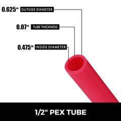 1/2 x 900ft Pex Tubing Oxygen Barrier O2 EVOH Red Radiant for in Floor Heat Pipe