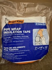 Fost King Pipe Wrap Insulation Tape 2″ x 1/8 inch thick x 15 feet long – New