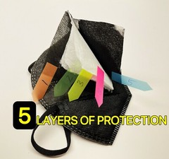 60 Pcs Black KN95 Protective 5 Layer Disposable Face Mask Adult Mouth Nose Cover