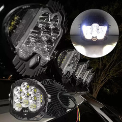 2PCS 5″ inch Round LED Work Lights Bar Amber DRL Pods Fog Lamp Offroad Driving