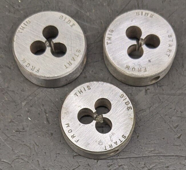 3 Ace 4-36 Round Dies NC Carbon Steel 1″ OD Solid Die Carbon Steel CS NEW USA