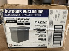 SOUTHWIRE 6 in. W X 6 in. H X 4 in. D NEMA 3R Carbon Steel Outdoor Screw Cover,