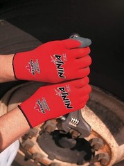 MCR N9680 RED Ninja Flex Latex Coated Work Gloves – 15 Gauge, 12 PAIR, SM-2XL