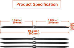20 Pcs 10 X 0.5 Inch Zip Ties Double Sided Cable Ties Disposable Heavy Duty Zip