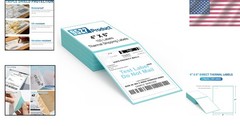 High-Quality 4×6 Fanfold Thermal Labels – 100 Shipping Labels with Blue Finish