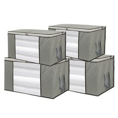 4 Pack Foldable Large Storage Bags 28 x 20 x 12 (L x W x H) inch for Comforte…