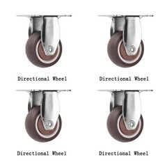 4PCS Swivel Caster Wheels Heavy Duty Furniture Castors with Brake Silent Roll
